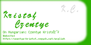 kristof czentye business card